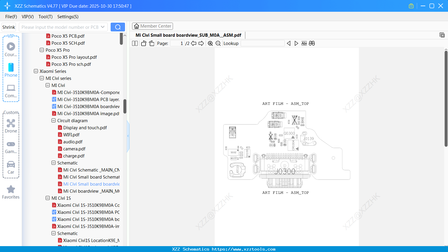 Xiaomi Mi Civi Small Board Boardview_SUB_M0A_ASM
